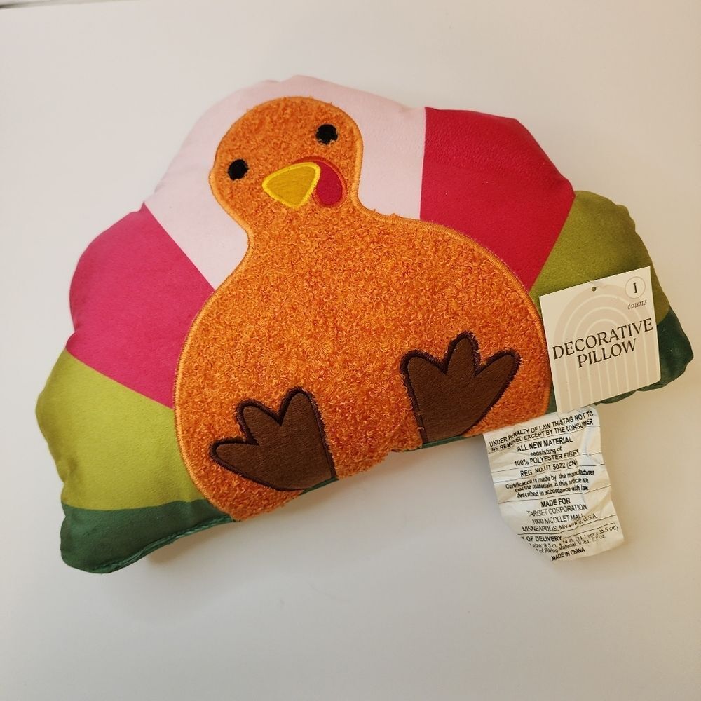 Thanksgiving Turkey Decorative Pillow New With Tags